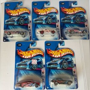 Hot Wheels Star Spangled 2 Series Complete Set of 5 Cars 1:64 2003